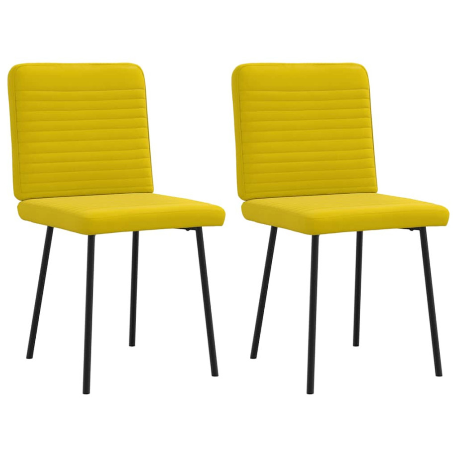 vidaXL Eetkamerstoelen 2 st fluweel geel afbeelding 1