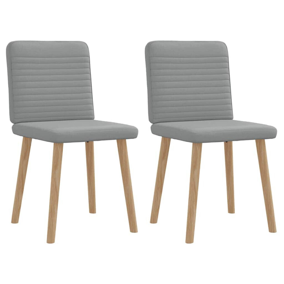 vidaXL Eetkamerstoelen 2 st stof lichtgrijs vidaXL Eetkamerstoelen 2 st stof lichtgrijs afbeelding 1