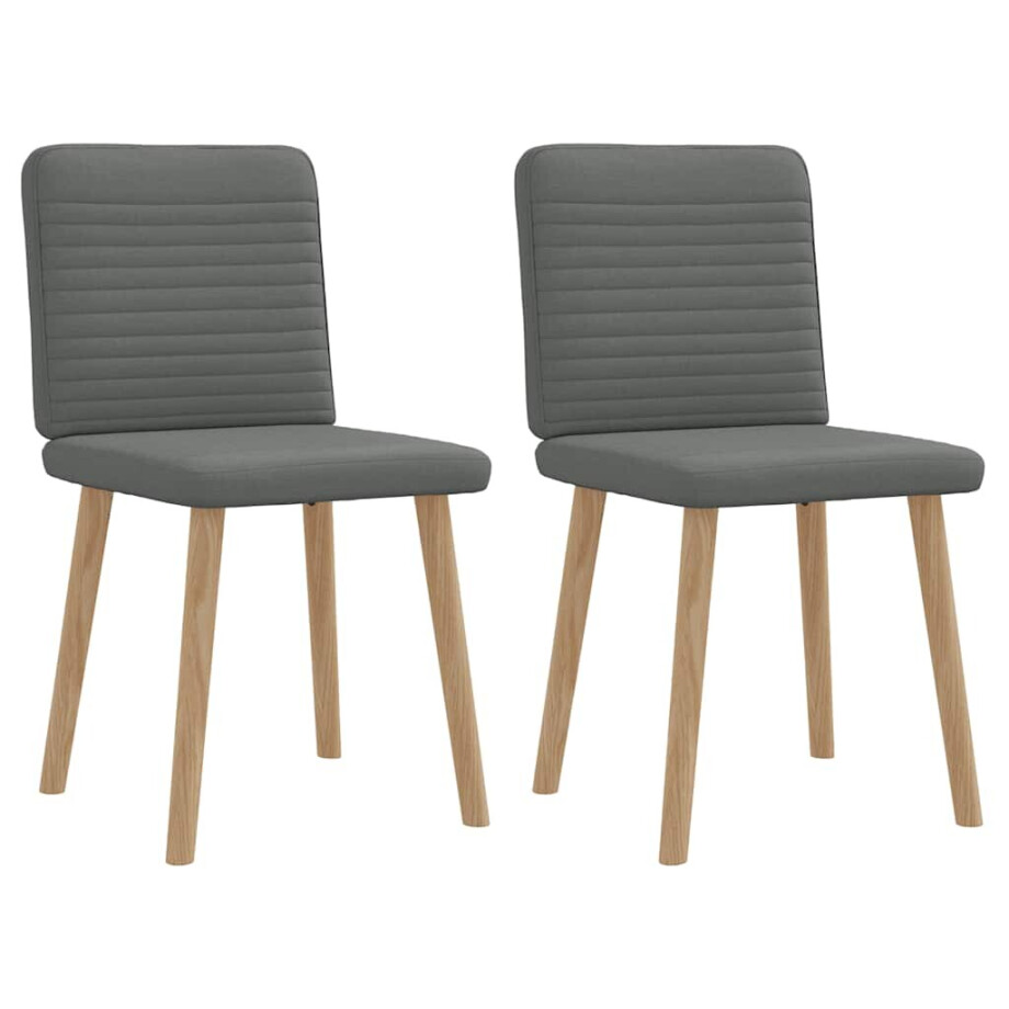 vidaXL Eetkamerstoelen 2 st stof donkergrijs vidaXL Eetkamerstoelen 2 st stof donkergrijs afbeelding 1