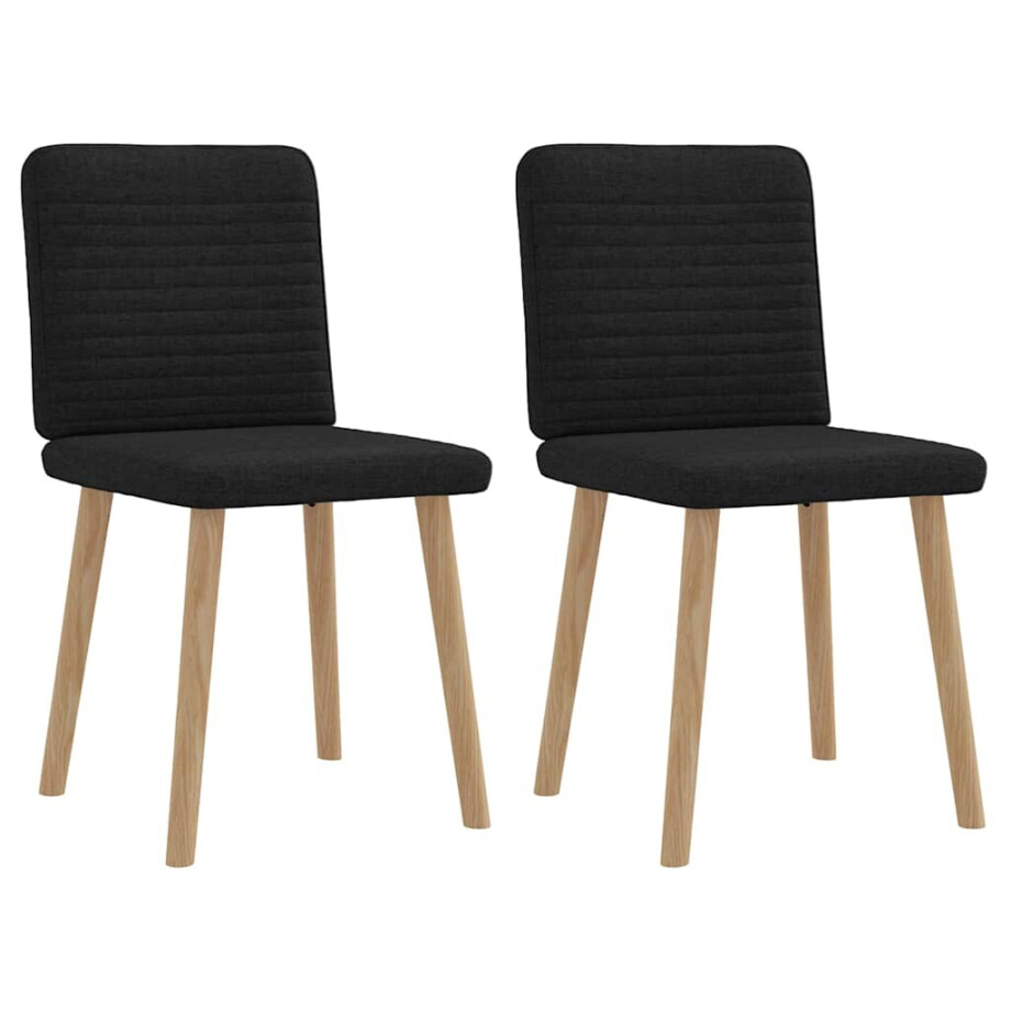 vidaXL Eetkamerstoelen 2 st stof zwart vidaXL Eetkamerstoelen 2 st stof zwart afbeelding 1