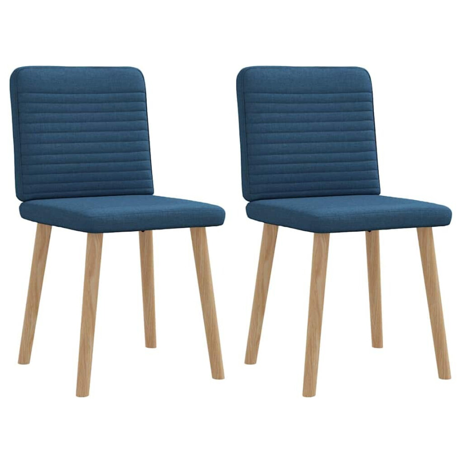 vidaXL Eetkamerstoelen 2 st stof blauw vidaXL Eetkamerstoelen 2 st stof blauw afbeelding 1