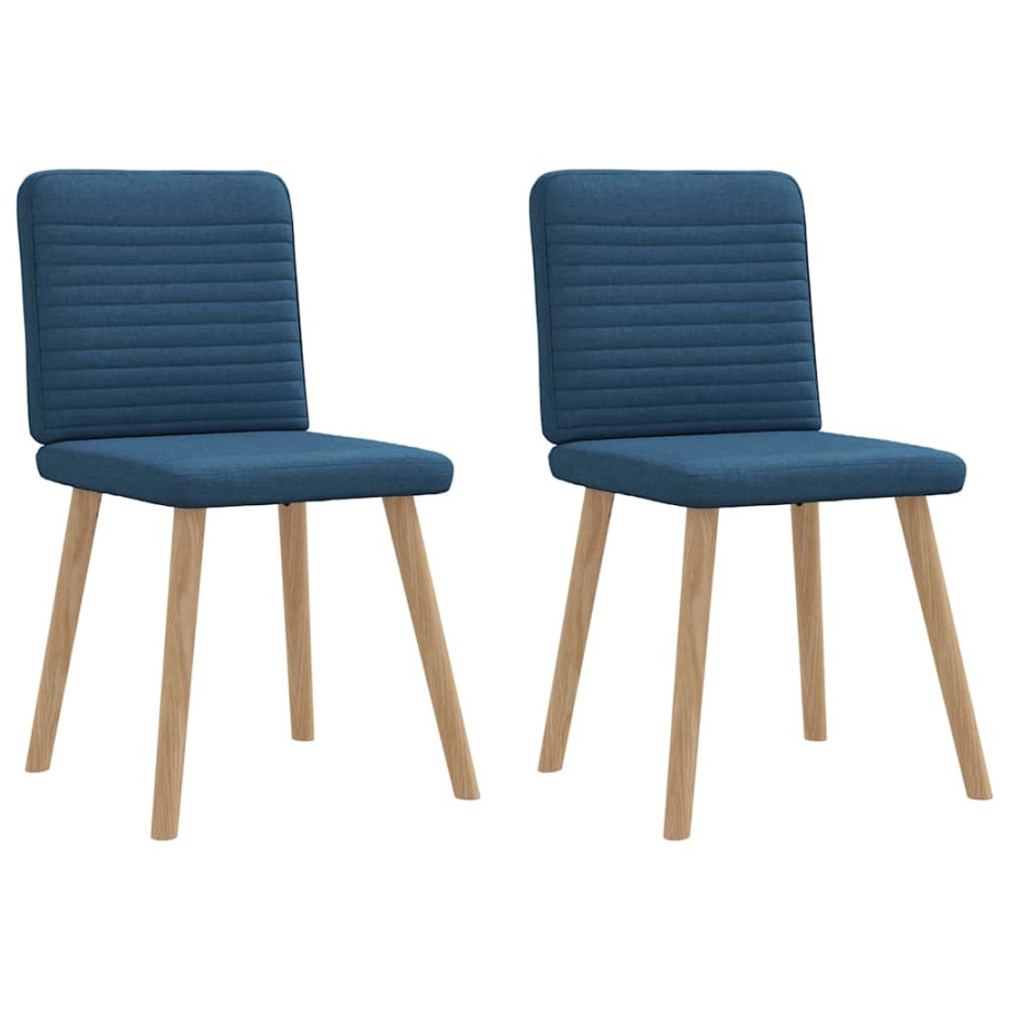 vidaXL Eetkamerstoelen 2 st stof blauw afbeelding 1
