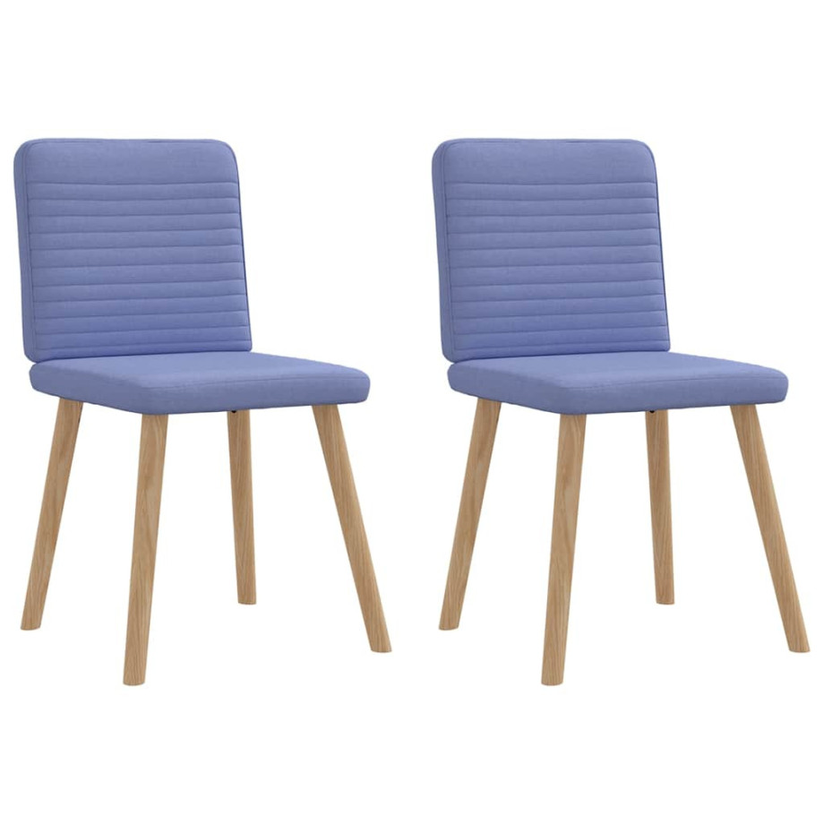 vidaXL Eetkamerstoelen 2 st stof jeansblauw vidaXL Eetkamerstoelen 2 st stof jeansblauw afbeelding 1