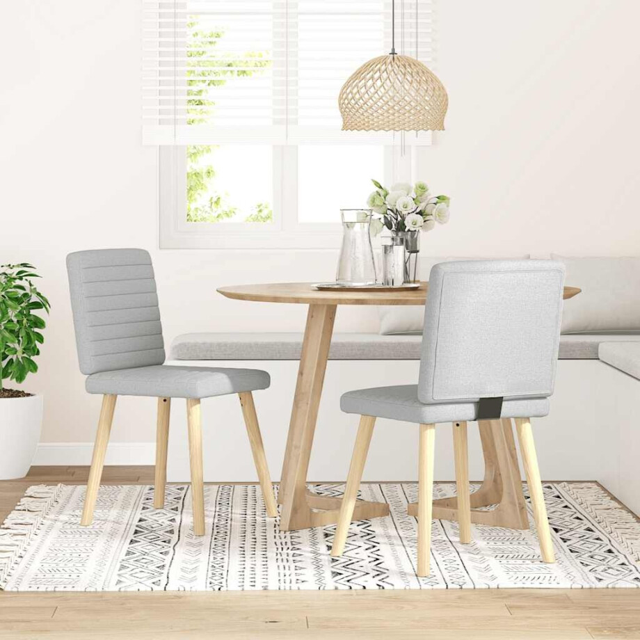 vidaXL Eetkamerstoelen 2 st stof wolk grijs afbeelding 1