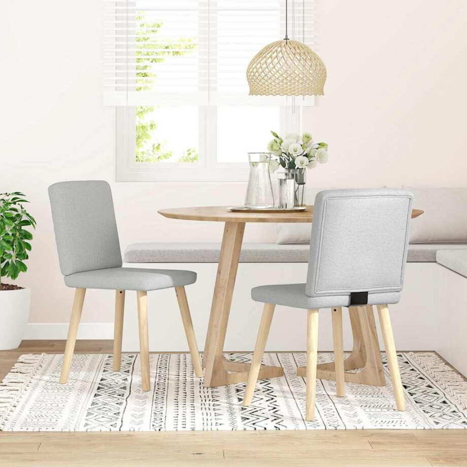 vidaXL Eetkamerstoelen 2 st stof wolk grijs afbeelding 1