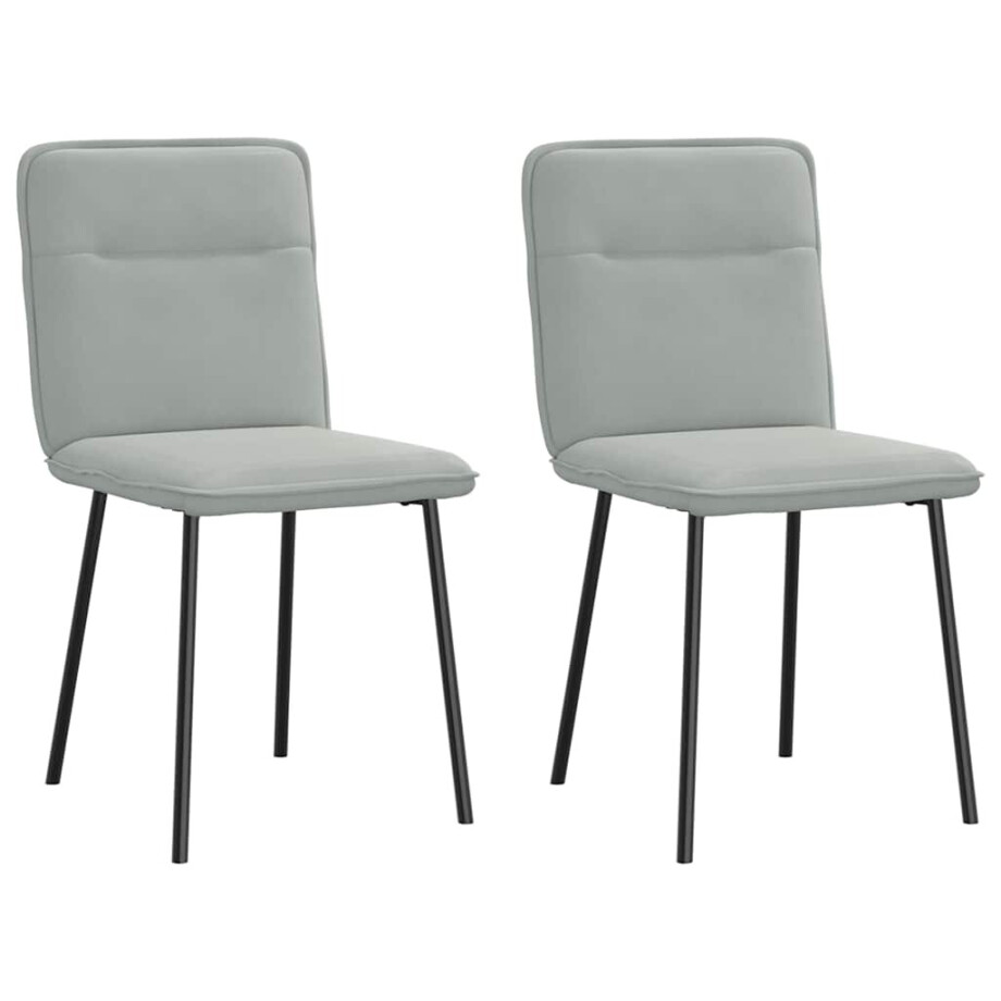 vidaXL Eetkamerstoelen 2 st fluweel lichtgrijs vidaXL Eetkamerstoelen 2 st fluweel lichtgrijs afbeelding 1