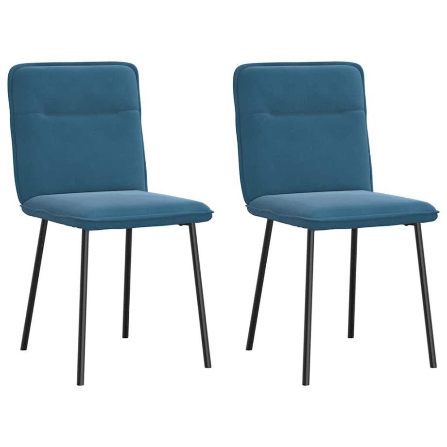 vidaXL Eetkamerstoelen 2 st fluweel blauw afbeelding 1