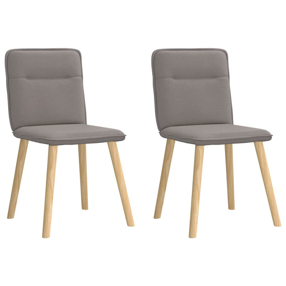 vidaXL Eetkamerstoelen draaibaar 2 st stof taupe afbeelding 1