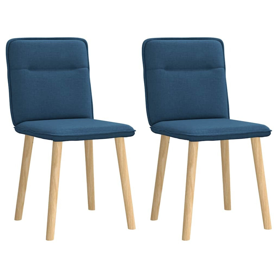 vidaXL Eetkamerstoelen 2 st stof blauw afbeelding 1