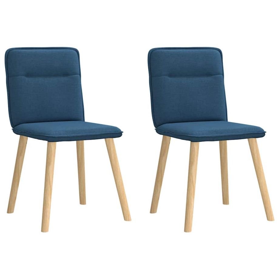 vidaXL Eetkamerstoelen 2 st stof blauw afbeelding 1