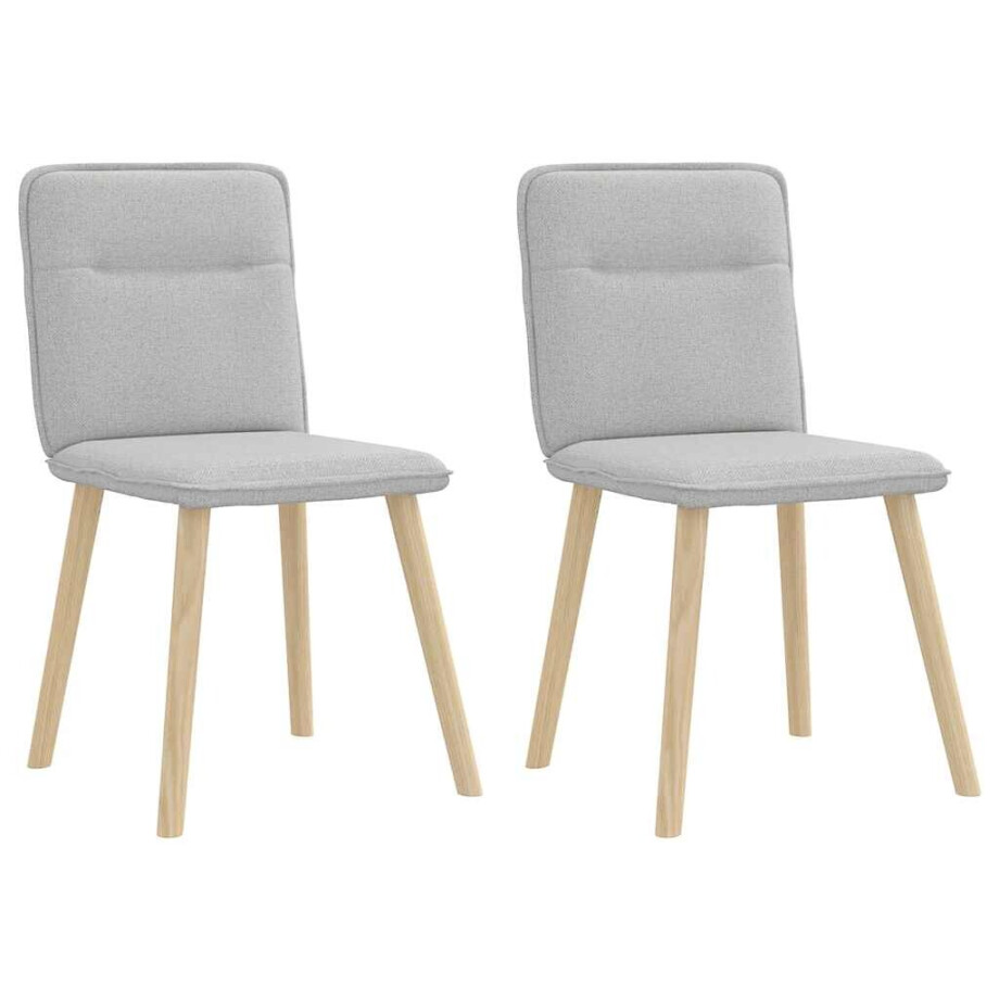 vidaXL Eetkamerstoelen 2 st stof wolk grijs vidaXL Eetkamerstoelen 2 st stof wolk grijs afbeelding 1