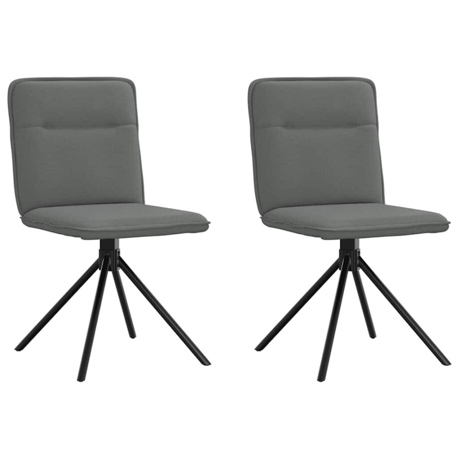 vidaXL Eetkamerstoelen 2 st stof donkergrijs vidaXL Eetkamerstoelen 2 st stof donkergrijs afbeelding 1