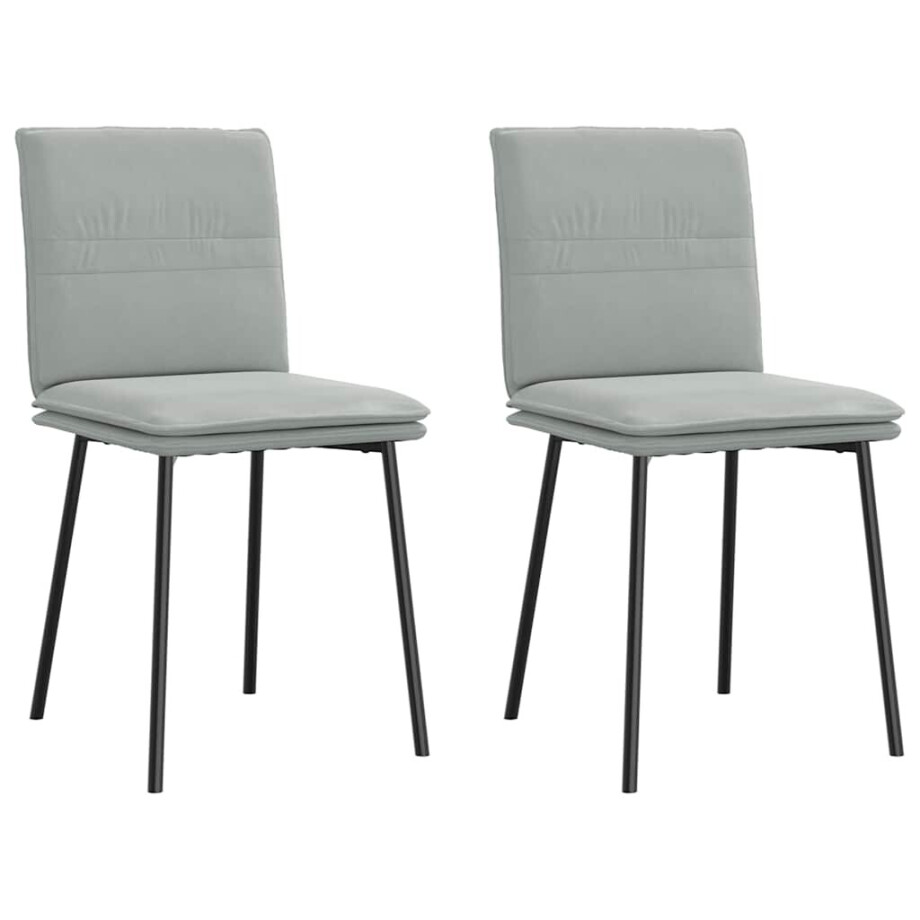 vidaXL Eetkamerstoelen 2 st fluweel lichtgrijs vidaXL Eetkamerstoelen 2 st fluweel lichtgrijs afbeelding 1