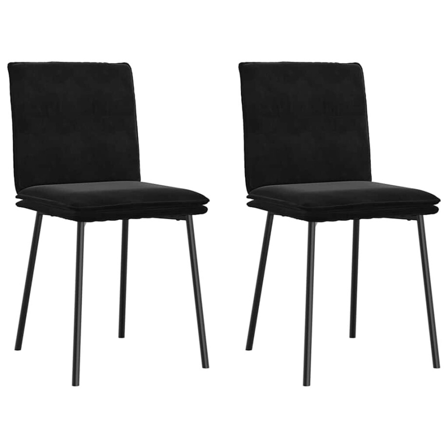 vidaXL Eetkamerstoelen 2 st fluweel zwart afbeelding 1
