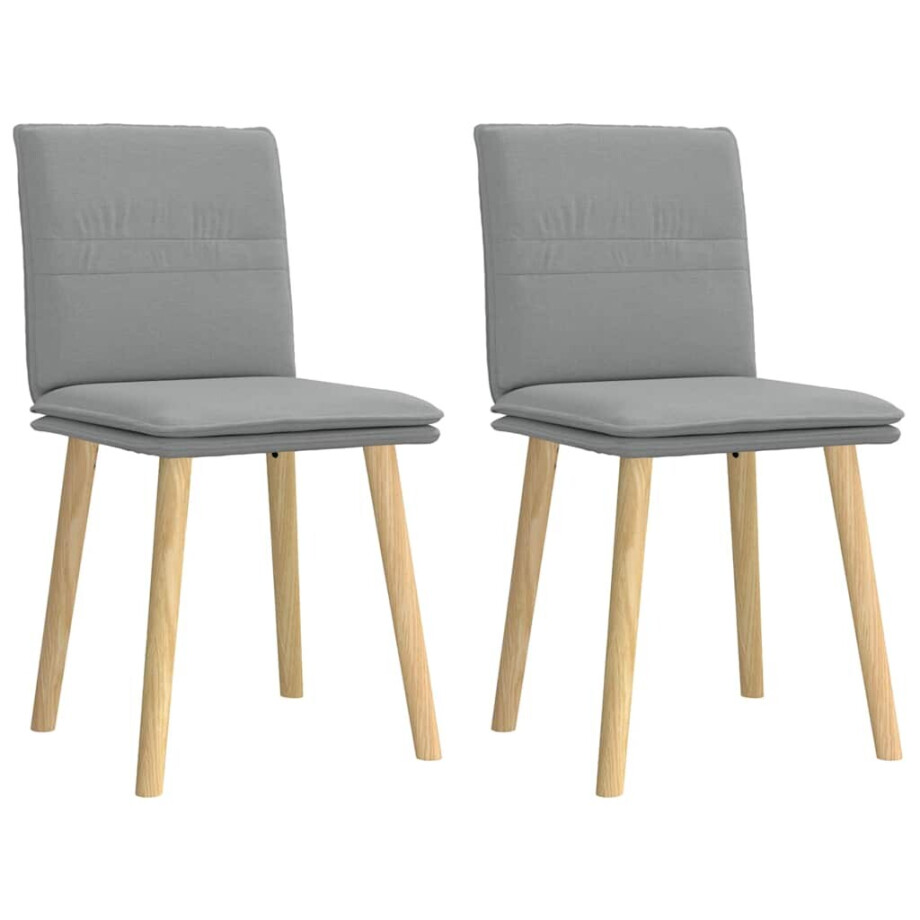 vidaXL Eetkamerstoelen 2 st stof lichtgrijs vidaXL Eetkamerstoelen 2 st stof lichtgrijs afbeelding 1