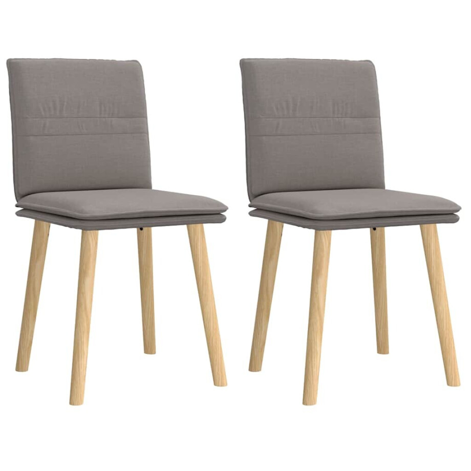 vidaXL Eetkamerstoelen draaibaar 2 st stof taupe afbeelding 1