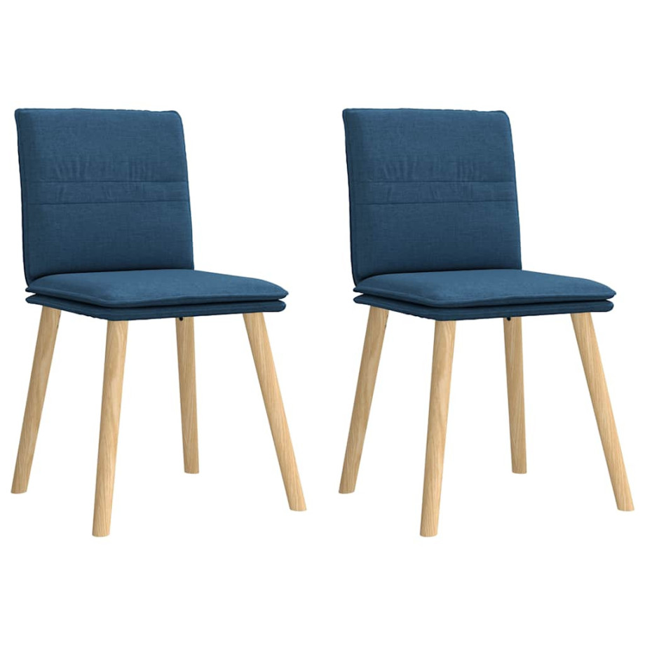vidaXL Eetkamerstoelen 2 st stof blauw vidaXL Eetkamerstoelen 2 st stof blauw afbeelding 1