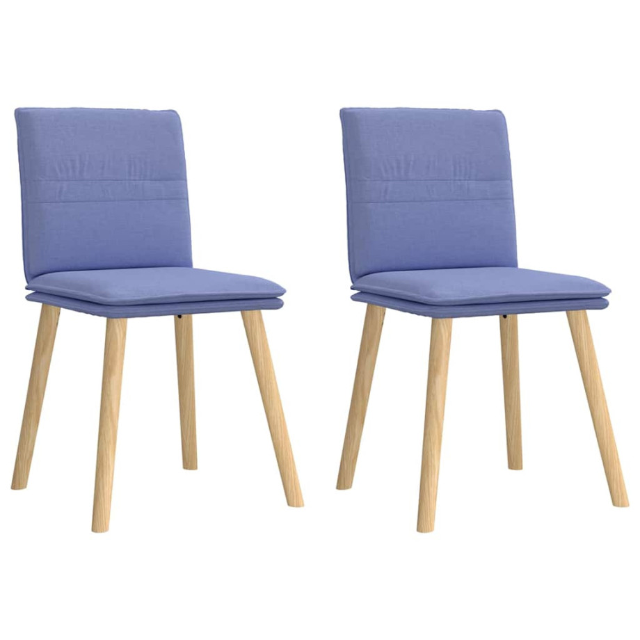 vidaXL Eetkamerstoelen 2 st stof jeansblauw vidaXL Eetkamerstoelen 2 st stof jeansblauw afbeelding 1