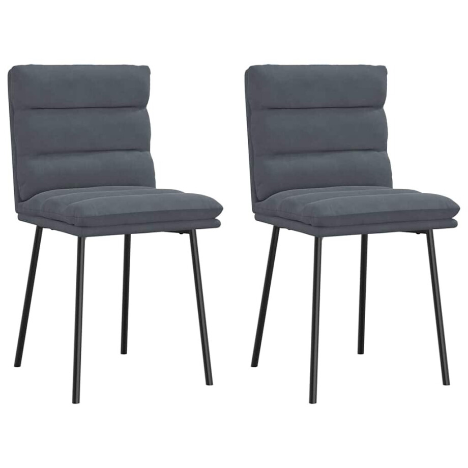 vidaXL Eetkamerstoelen 2 st fluweel donkergrijs vidaXL Eetkamerstoelen 2 st fluweel donkergrijs afbeelding 1
