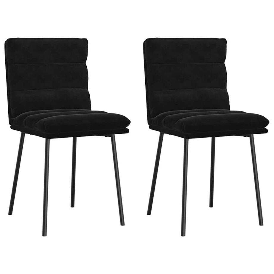vidaXL Eetkamerstoelen 2 st fluweel zwart afbeelding 1