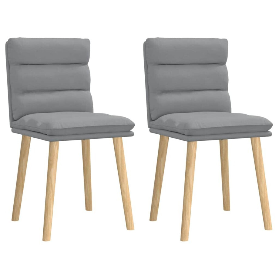 vidaXL Eetkamerstoelen 2 st stof lichtgrijs vidaXL Eetkamerstoelen 2 st stof lichtgrijs afbeelding 1