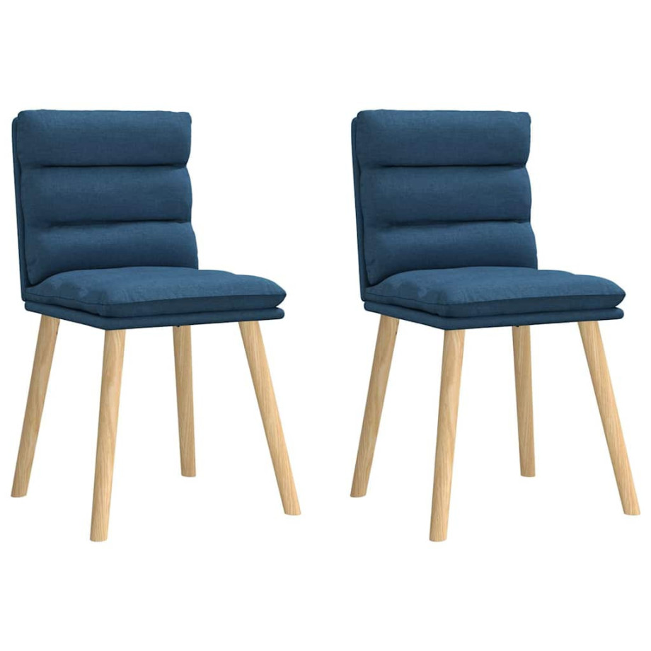 vidaXL Eetkamerstoelen 2 st stof blauw afbeelding 1