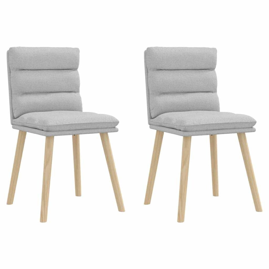 vidaXL Eetkamerstoelen 2 st stof wolk grijs vidaXL Eetkamerstoelen 2 st stof wolk grijs afbeelding 1
