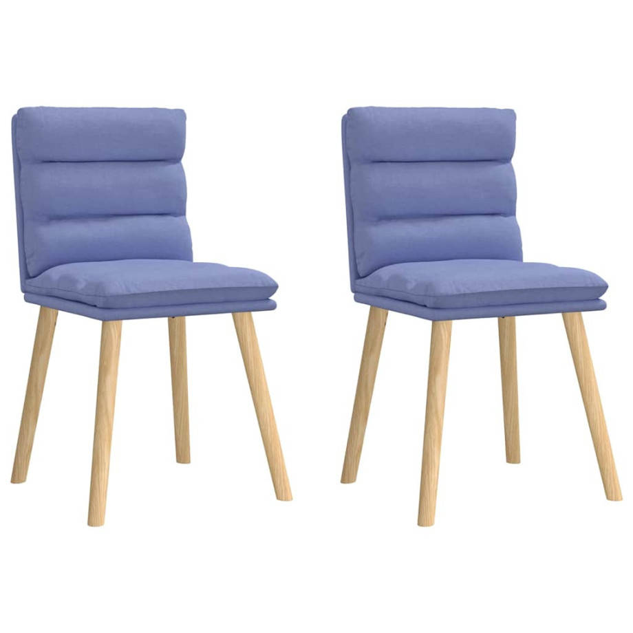 vidaXL Eetkamerstoelen 2 st stof jeansblauw vidaXL Eetkamerstoelen 2 st stof jeansblauw afbeelding 1