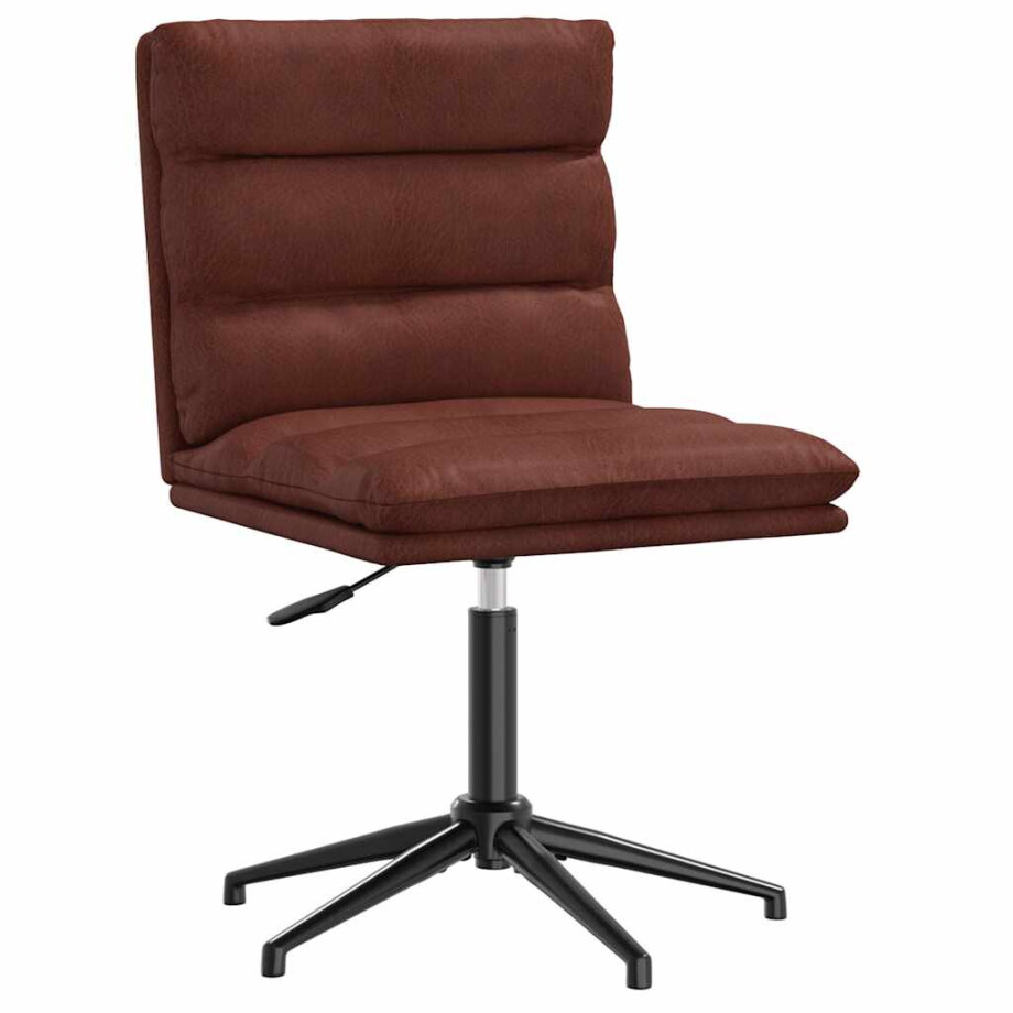 vidaXL Eetkamerstoel kunstleer glanzend bruin afbeelding 1