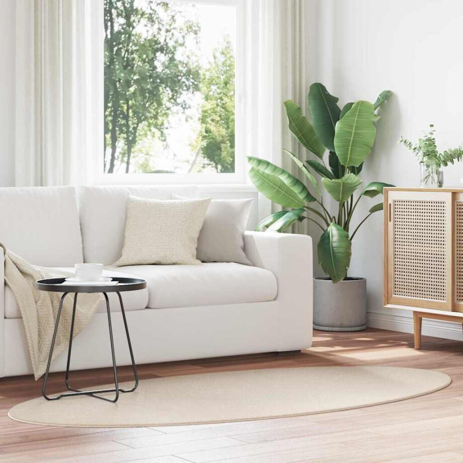 vidaXL Vloerkleden Ovaal HUARTE Beige 120 x 170 cm 100% Polyester vidaXL Vloerkleden Ovaal HUARTE Beige 120 x 170 cm 100% Polyester afbeelding 1