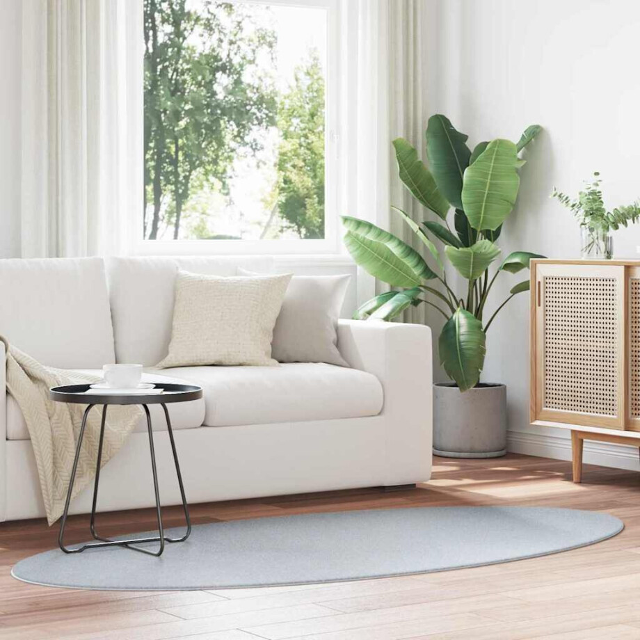 vidaXL Tapijt HUARTE Grijs 170 x 120 cm 100% Polyester afbeelding 1