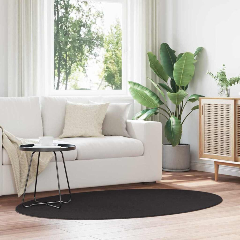 vidaXL Tapijt HUARTE Zwart 100 x 200 cm 100% Polyester afbeelding 1