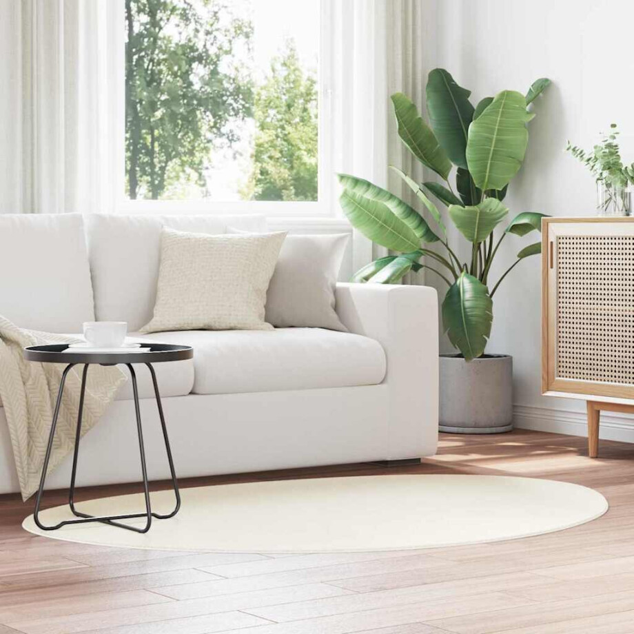 vidaXL Vloerkleden HUARTE Crème 100 x 200 cm Polyester afbeelding 1
