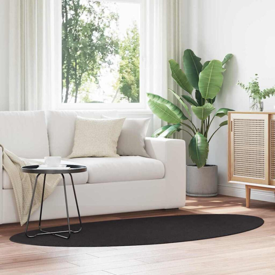 vidaXL Vloerkleden HUARTE Zwart 100 x 200 cm Polyester afbeelding 1