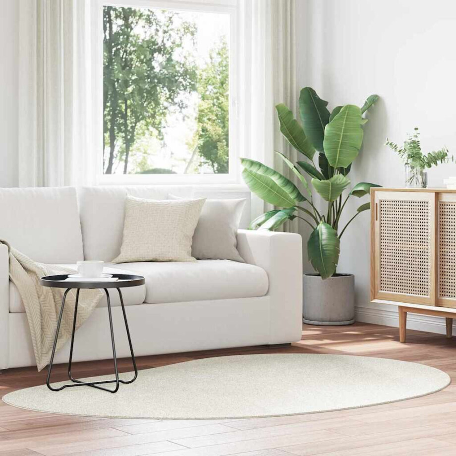 vidaXL Vloerkleden HUARTE Crème 140 x 200 cm Polyester afbeelding 1