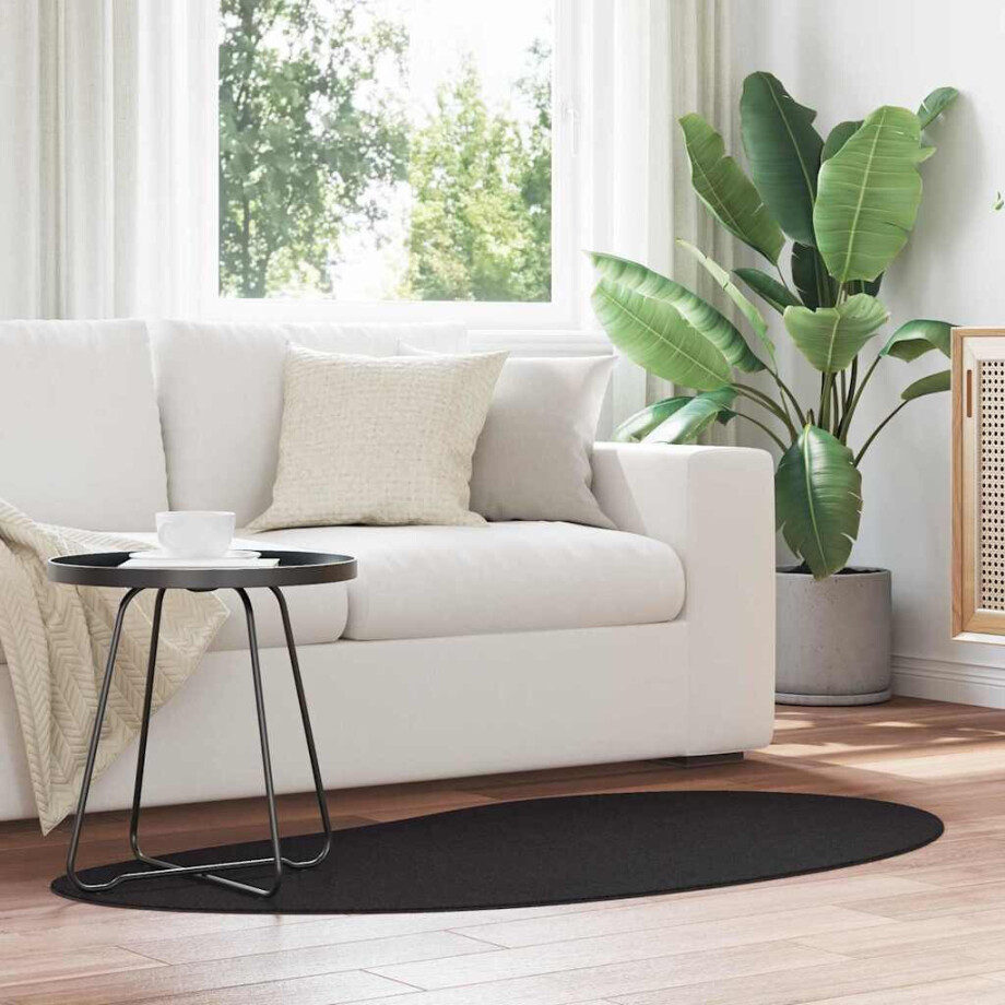 vidaXL Tapijt Zwart 80 x 150 cm Polyester afbeelding 1