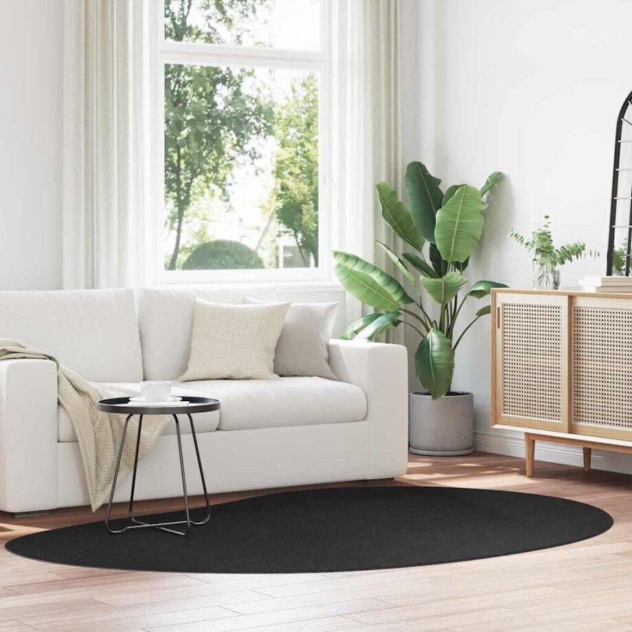 vidaXL Tapijt HUARTE Zwart 160 x 230 cm Polyester afbeelding 1