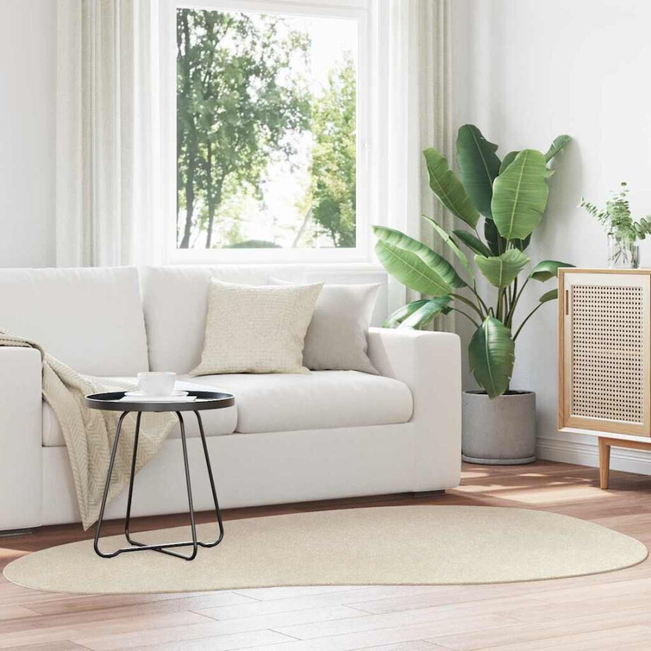 vidaXL Vloerkleden HUARTE Beige 140 x 200 cm Polyester afbeelding 1