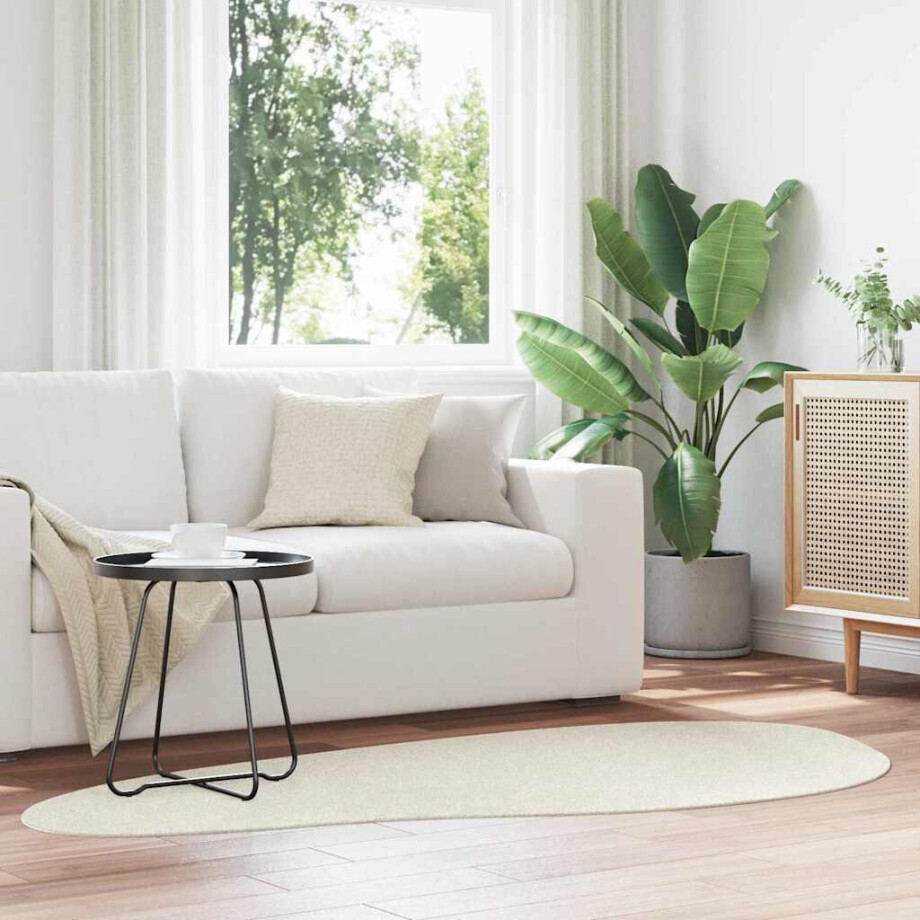 vidaXL Vloerkleden HUARTE Crème 100 x 200 cm Polyester afbeelding 1