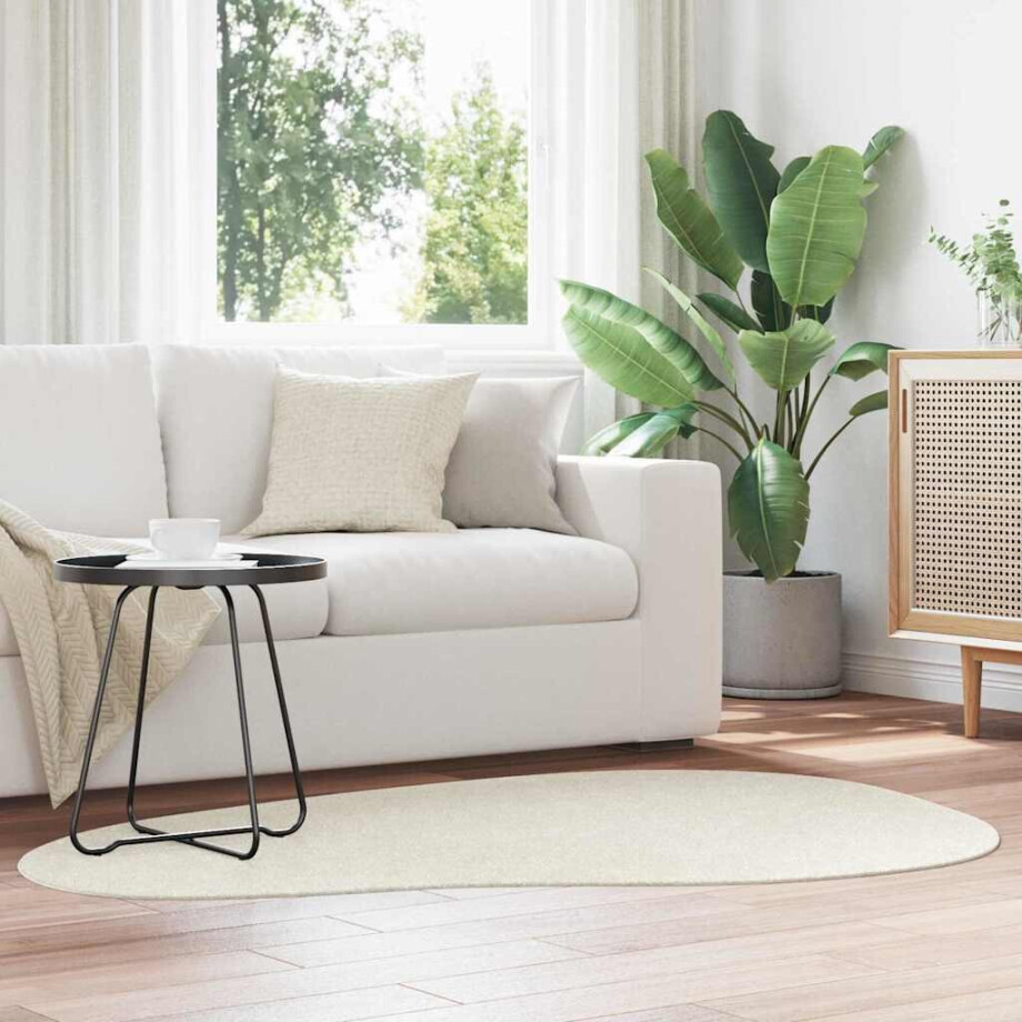 vidaXL Vloerkleden HUARTE Crème 120 x 170 cm Polyester afbeelding 1
