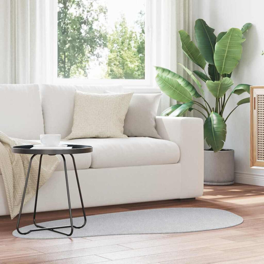 vidaXL Tapijt HUARTE Grijs 80 x 150 cm Polyester vidaXL Tapijt HUARTE Grijs 80 x 150 cm Polyester afbeelding 1