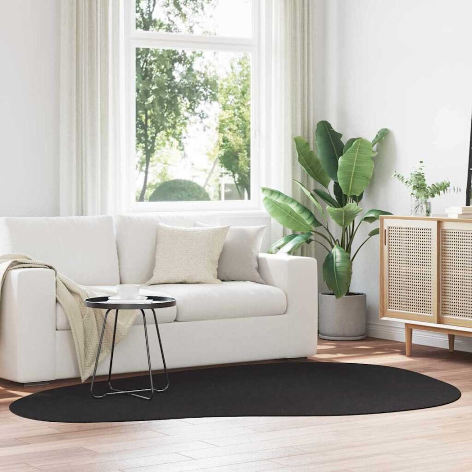 vidaXL Vloerkleden HUARTE Zwart 160 x 230 cm Polyester afbeelding 1