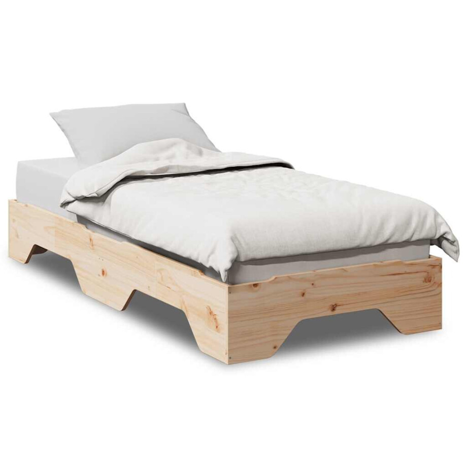 vidaXL Bedframe zonder matras stapelbaar 100x200 cm massief hout afbeelding 1