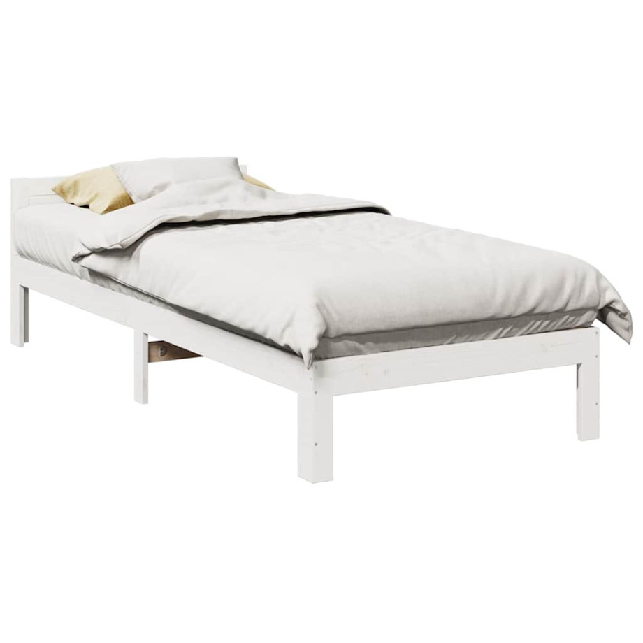 vidaXL Bedframe zonder matras massief grenenhout wit 90x200 cm vidaXL Bedframe zonder matras massief grenenhout wit 90x200 cm afbeelding 1
