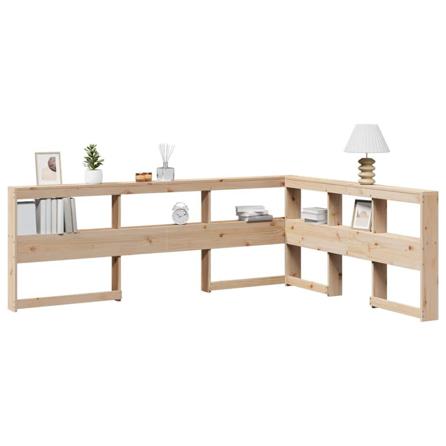 vidaXL Boekenkast Hoofdeinde L-vormig 150 cm massief grenenhout afbeelding 1