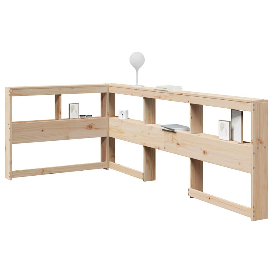 vidaXL Boekenkast Hoofdeinde L-vormig 80 cm massief grenenhout afbeelding 1