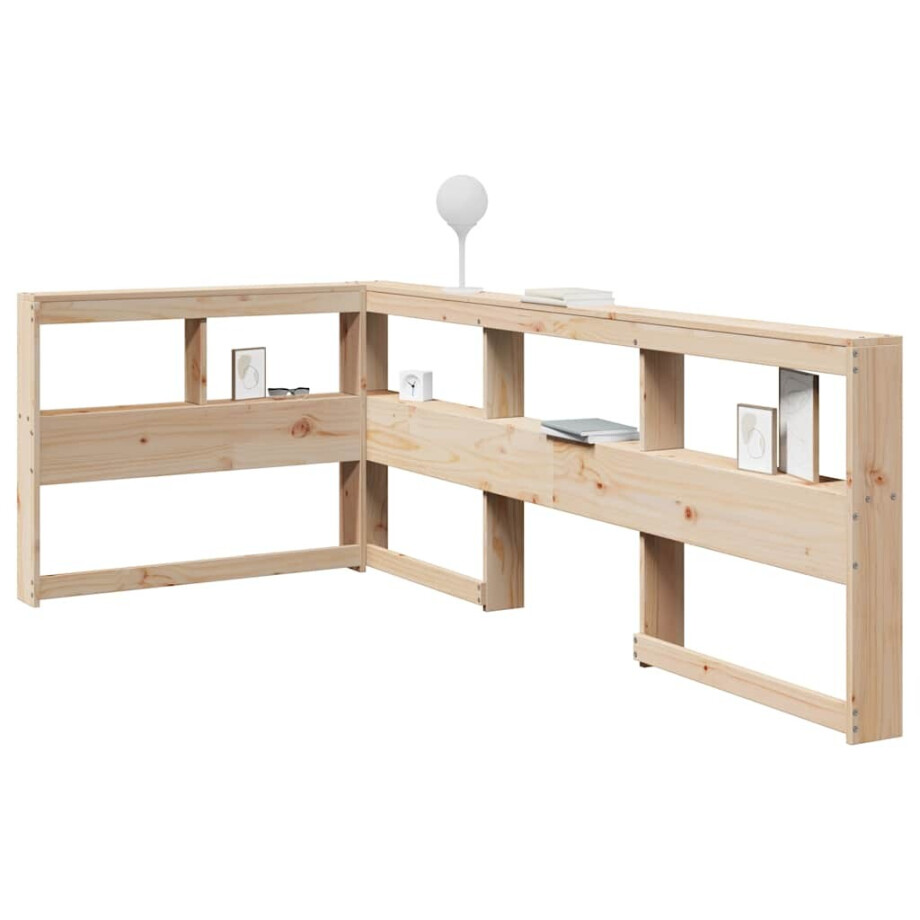 vidaXL Boekenkast Hoofdeinde L-vormig 90 cm massief grenenhout afbeelding 1