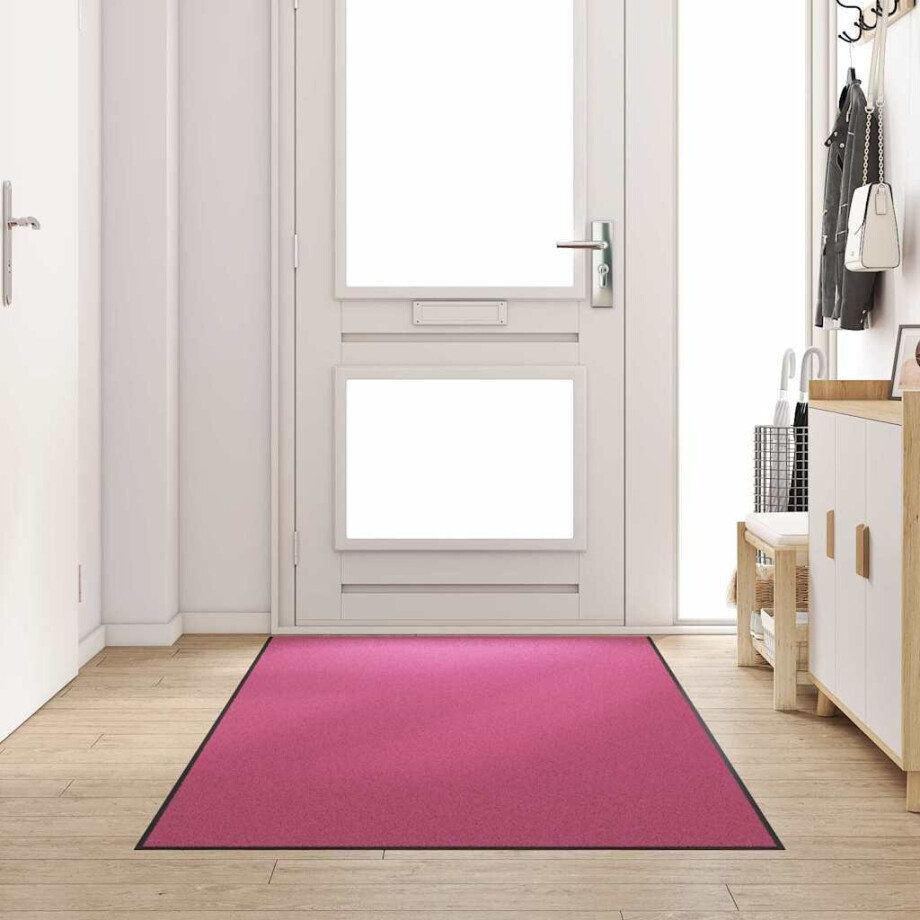 vidaXL Deurmat Anders Roze en Zwart 120 x 300 cm Polyamide en PVC afbeelding 1