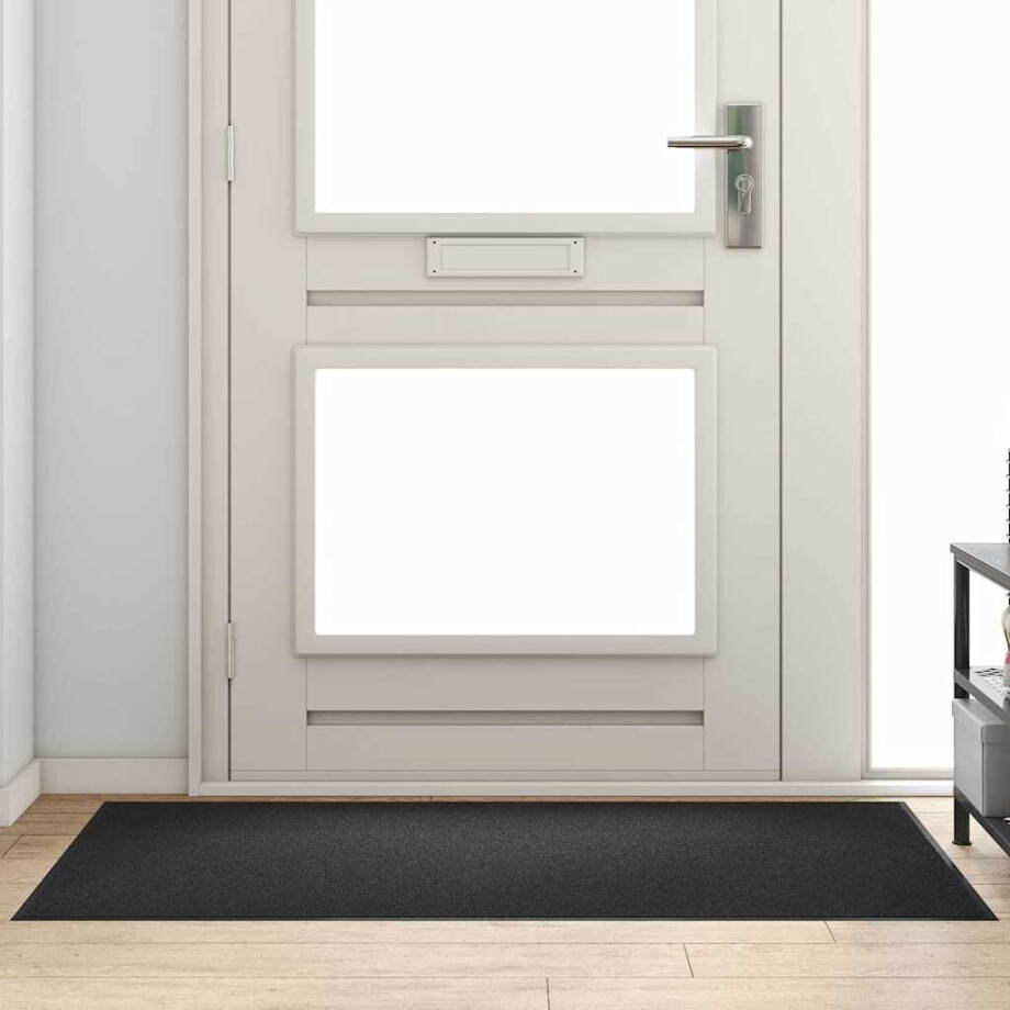 vidaXL Deurmat Anders Zwart 90 x 150 cm Polypropyleen en vinyl vidaXL Deurmat Anders Zwart 90 x 150 cm Polypropyleen en vinyl afbeelding 1