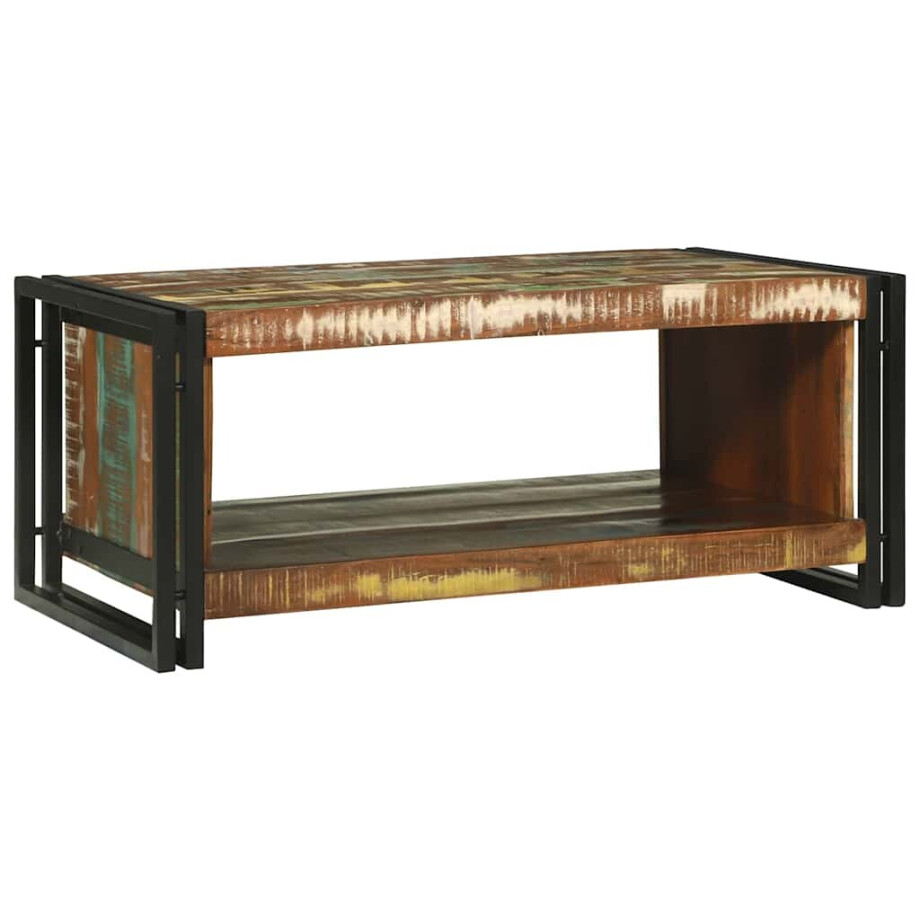 vidaXL Salontafel Multikleur 90 x 50 x 38 cm Massief Gerecycled Hout vidaXL Salontafel Multikleur 90 x 50 x 38 cm Massief Gerecycled Hout afbeelding 1